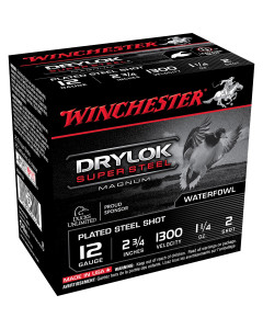 Winchester DRYLOK Super Steel 12 Gauge 2.75", 1 1/4oz, #2, 25rd Box