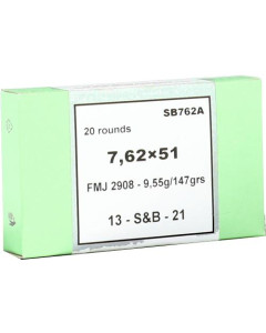 Sellier & Bellot 7.62x51 Nato 147gr FMJ 600rd Case