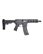 Smith & Wesson M&P15 Pistol 22 LR 8" Black Carbon Steel Barrel 25+1, Black SB Tactical SBA3 Adjustable Arm Brace Stock, Black Magpul MOE Grip, Manual Safety, Optics Ready