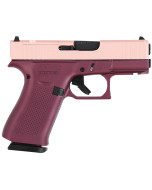 Glock G43X MOS Sub-Compact 9mm Luger 10+1, 3.41" - Rose Cerakote MOS Cut, Black Cherry Cerakote Polymer Frame 