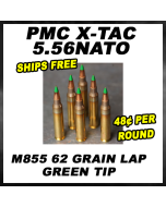 PMC X-TAC 5.56NATO Rifle Ammo - M855 62 Grain LAP Green Tip