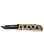 Smith & Wesson Extreme Ops Liner Lock Folding Knife, Tanto Blade, Desert Aluminum Handle with Lanyard Hole and Pocket Clip