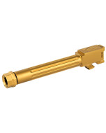 Agency Arms Mid Line Barrel, 9MM, Titanium Nitride Finish, Threaded And Fluted, Fits Glock 17 Gen 5 MLG17G5T-FTIN