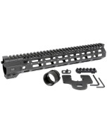 Midwest Industries Combat Rail M-Lok Handguard, Fits AR Rifles, 12.625", Wrench Included, Black Finish MI-CRM12.625