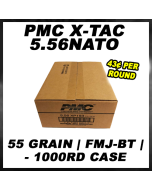 PMC X-TAC 5.56NATO Rifle Ammo - 55 Grain | FMJ-BT | - 1000rd Case
