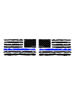 Distressed American Flag Grunge Squared Vehicle Decal Pair 