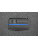 Blackout Thin Blue Line PVC US Flag Patch
