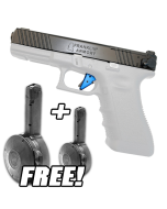 Franklin Armory G-S173 Glock Binary Firing System Kit - For Glock 17 Gen 3 | Blue Anodized Trigger w/ 2 Free KCI 9mm Drum Magazine - 50rd | Gen 2 | Fits Glock 17, 19, 26, 34