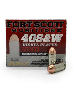 Fort Scott Munitions 40 S&W Nickel Plated Brass TUI 125Gr Handgun Ammo - 20 Round Box