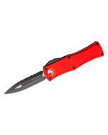 Microtech Hera OTF 3.125" Plain/Serrated Double Edge Dagger Black - Black/Red