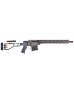 Q LLC The Fix 308 Win 10+1 16" Tapered Barrel, Gray with Blue Accents, Fully Adjustable Folding Stock, Magpul K Grip, 15" Q-Sert Handgaurd, AR-10/SR-25 Mag, Cherry Bomb Brake, Ambi Controls