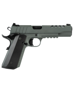 Tisas 1911 Night Stalker Full Size 45 ACP 8+1 5" Black Steel Ramped Barrel, Platinum Grey Cerakote Ported/Serrated Slide & Frame w/Picatinny Rail & Beavertail