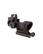 Trijicon ACOG 4x32 Scope, Center Illuminated Amber Crosshair .223 Ballistic Reticle, 3.25 MOA RMR Sight, and TA51 Mount
