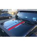 Thin Red Line Distressed Flag Hood Graphic